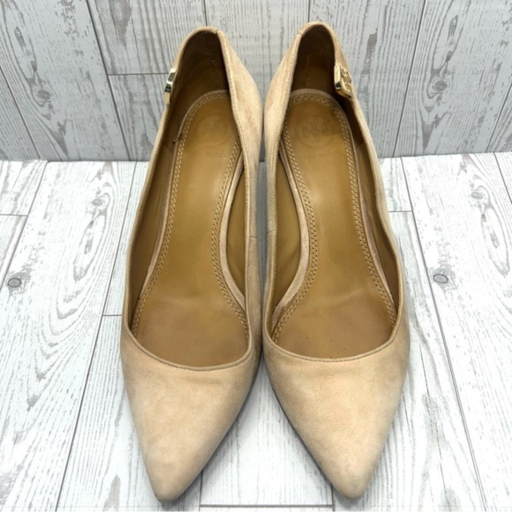 Tory Burch Beige/Light Tan Elizabeth Pointed-Toe Heels